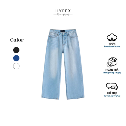 Quần jeans HYPEX nữ ống suông